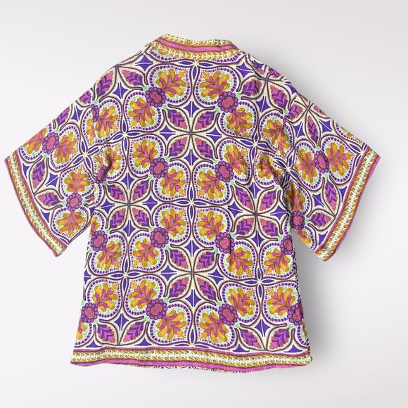 Haute Hippie Set Wide Leg Pant Open Reversible Kimono Cardigan Size M Boho - Picture 11 of 16